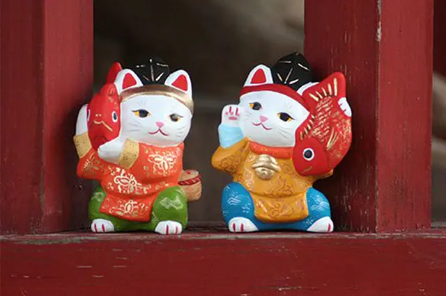 伝統工芸「長浜人形」の技法で作られた、キュートで縁起の良い「招き猫