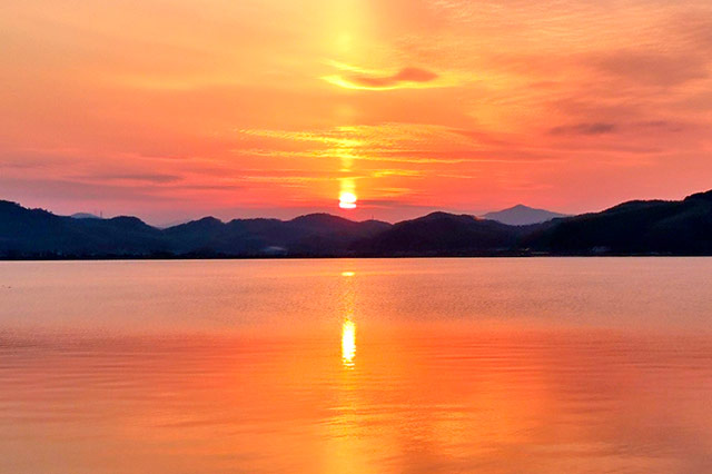 中海の夕日